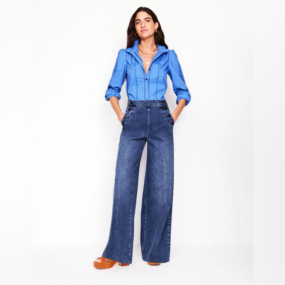 NWT Boden Greenwich Sailor Jeans
Nautical
Wide Leg
Side Zip
Preppy
Coastal
30 - Picture 1 of 13